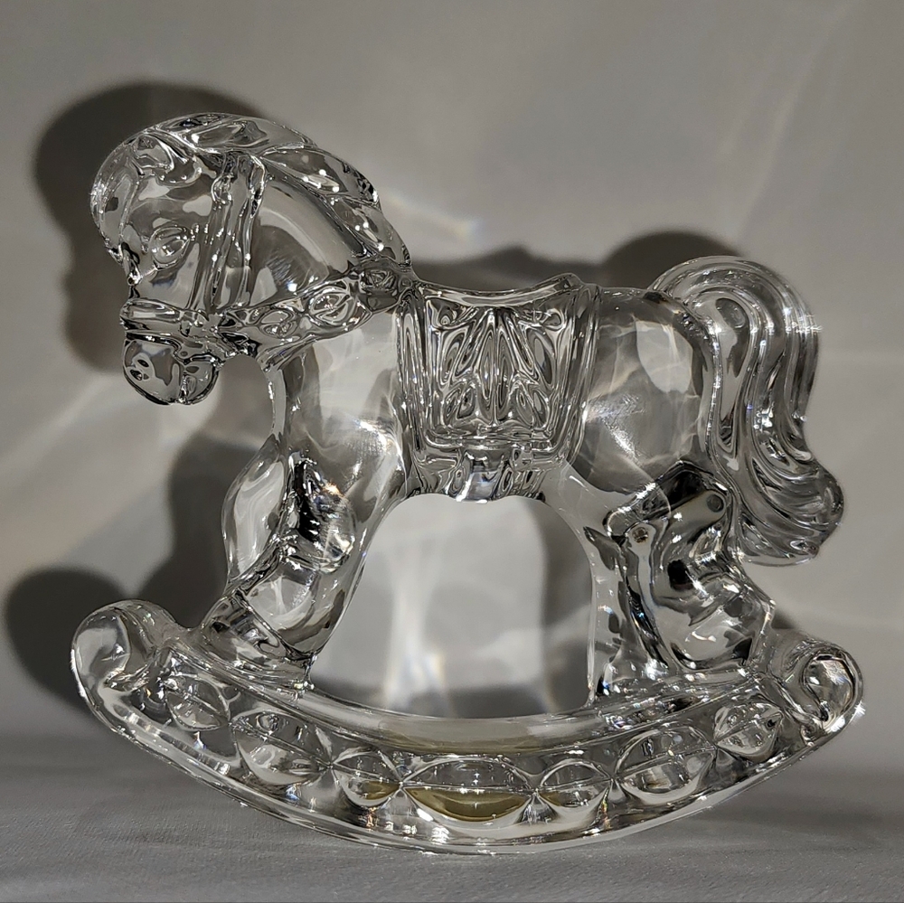 Vintage Princess House Crystal Treasures 24% Lead Crystal Rocking Horse